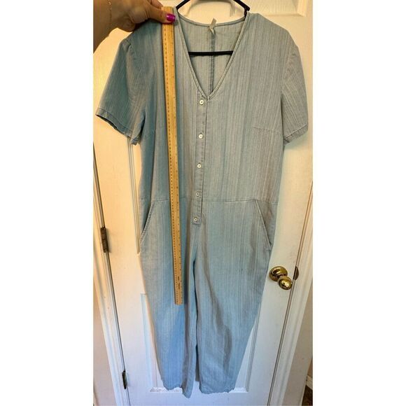 Rylee & Cru Women's Utility Jumpsuit Denim Washed Denim Medium - Picture 9 of 15